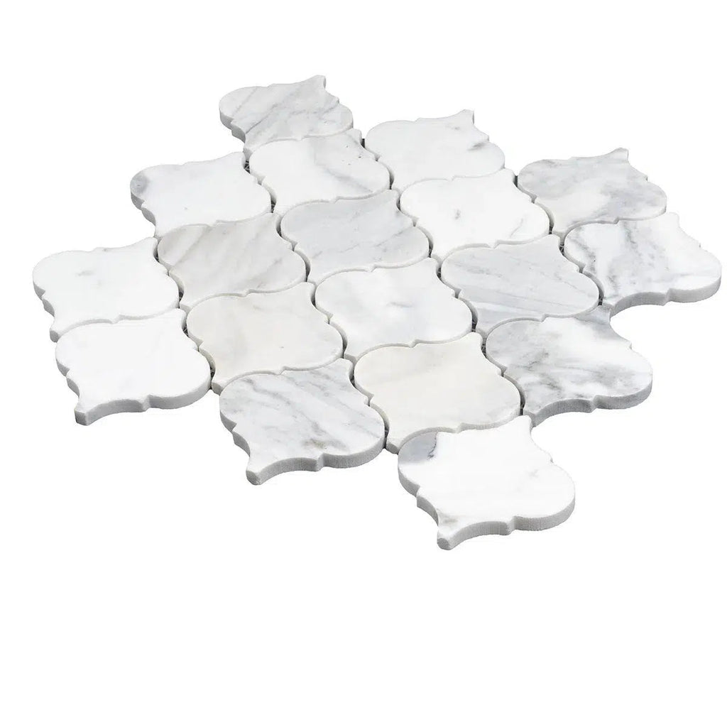 Calacatta Gold Arabesque Marble Mosaic Tile | Tile Club