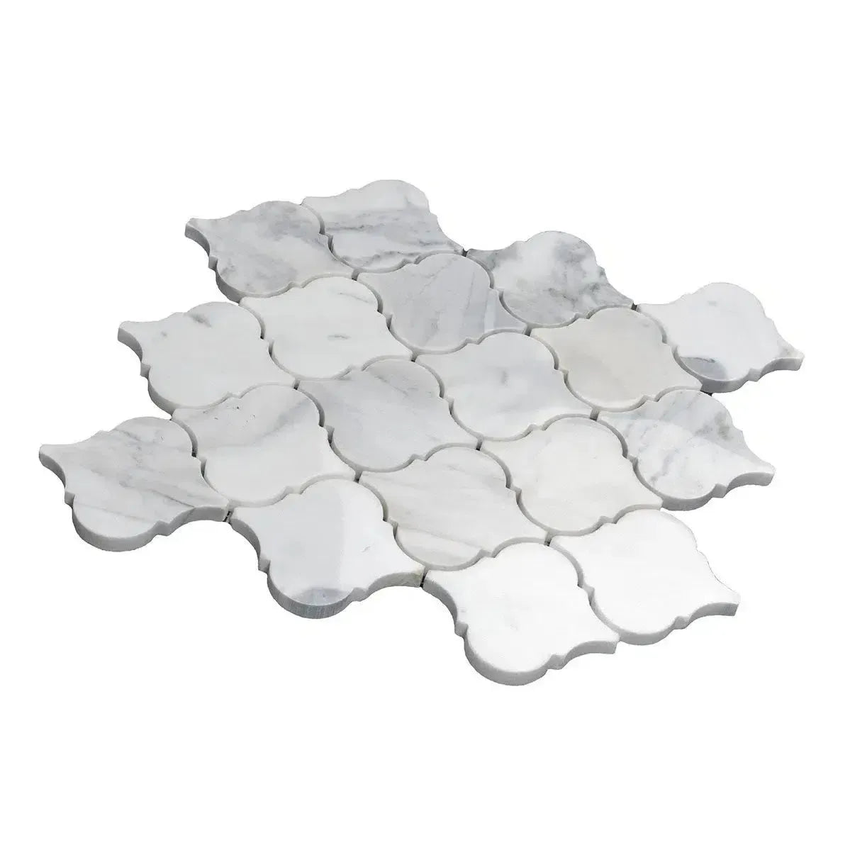 Calacatta Gold Arabesque Marble Mosaic Tile | Tile Club