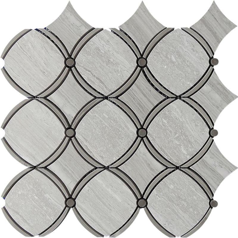 Athens Gray Diamond Chain Marble Mosaic Tile Sample