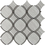 Athens Gray Diamond Chain Marble Mosaic Tile Sample