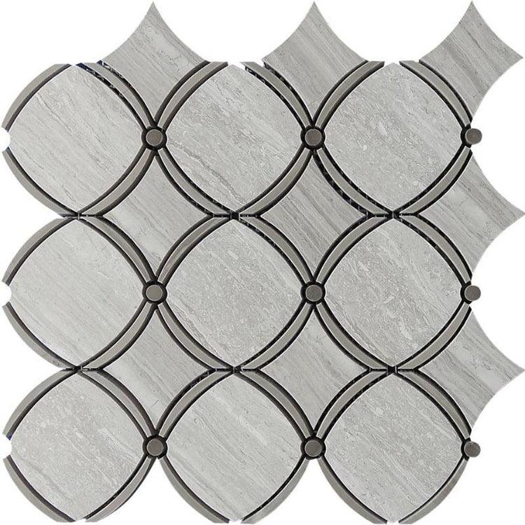 Athens Gray Diamond Chain Marble Mosaic Tile Sample