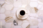 12.2" x 13.2" Calacatta Gold Elongated Hexagon Mosaic Tile