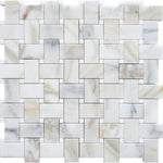 Calacatta Gold Marble Basket Weave Tile Mosaic