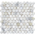 1" Calacatta Gold Hexagon Mosaic Tile Polished Marble