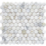 1" Calacatta Gold Hexagon Mosaic Tile Polished Marble