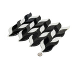 Nero Marquina & White Leaf Marble Mosaic Tile | Tile Club