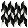 Nero Marquina & White Leaf Marble Mosaic Tile