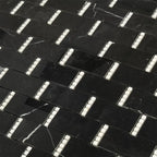 Nero Marquina with Thassos Dots Brick Marble Mosaic Tile | Tile Club
