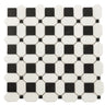 Thassos Octagon with Nero Marquina Squares Marble Mosaic Tile