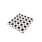 Thassos Octagon with Nero Marquina Squares Marble Mosaic Tile | Tile Club