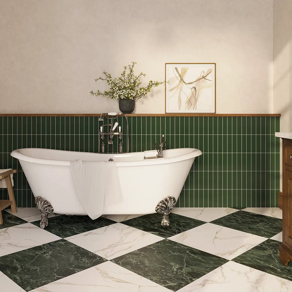 Groove Laurel Deco Gloss Ceramic Subway Tile | Tile Club