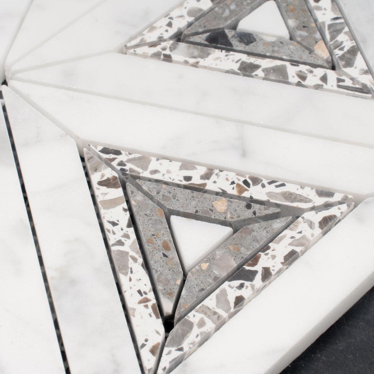 Calacatta & Terrazzo Kaleidoscope Star Marble Mosaic Tile | Tile Club