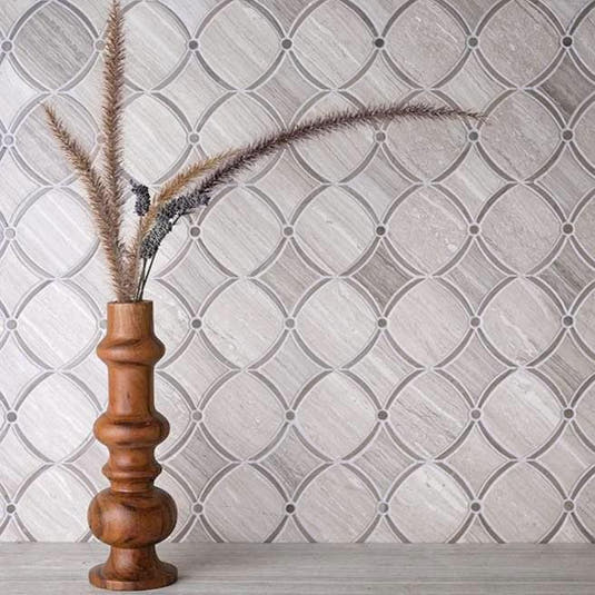 10.4" x 10.7" Athens Gray Diamond Chain Marble Mosaic Tile