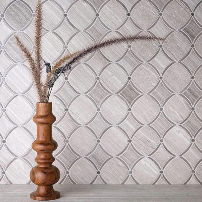 10.4" x 10.7" Athens Gray Diamond Chain Marble Mosaic Tile