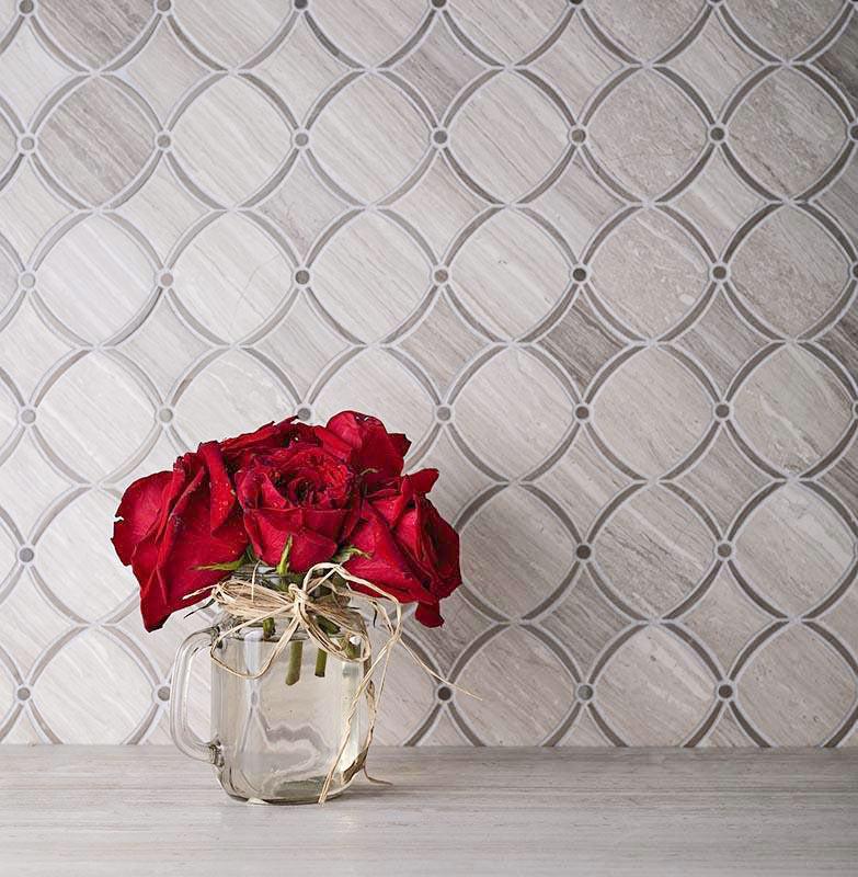 Wooden Gray and Athens Marble Mosaic Tile