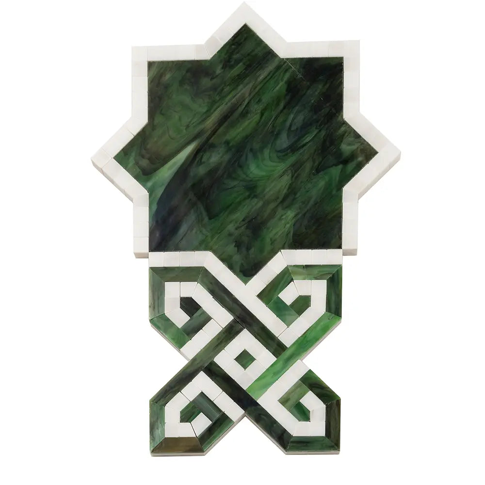 Salma Emerald Stained Glass and Dolomite Mosaic Tile