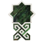 Salma Emerald Stained Glass and Dolomite Mosaic Tile