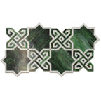 Salma Emerald Stained Glass and Dolomite Mosaic Tile
