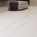 Japandi White Wood Look Porcelain Tile Floors