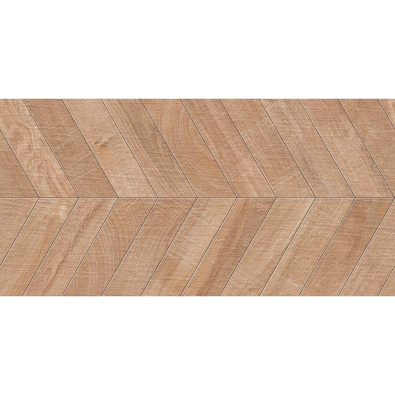Japandi Chevron Natural Wood-Look Tile Flooring | Tile Club