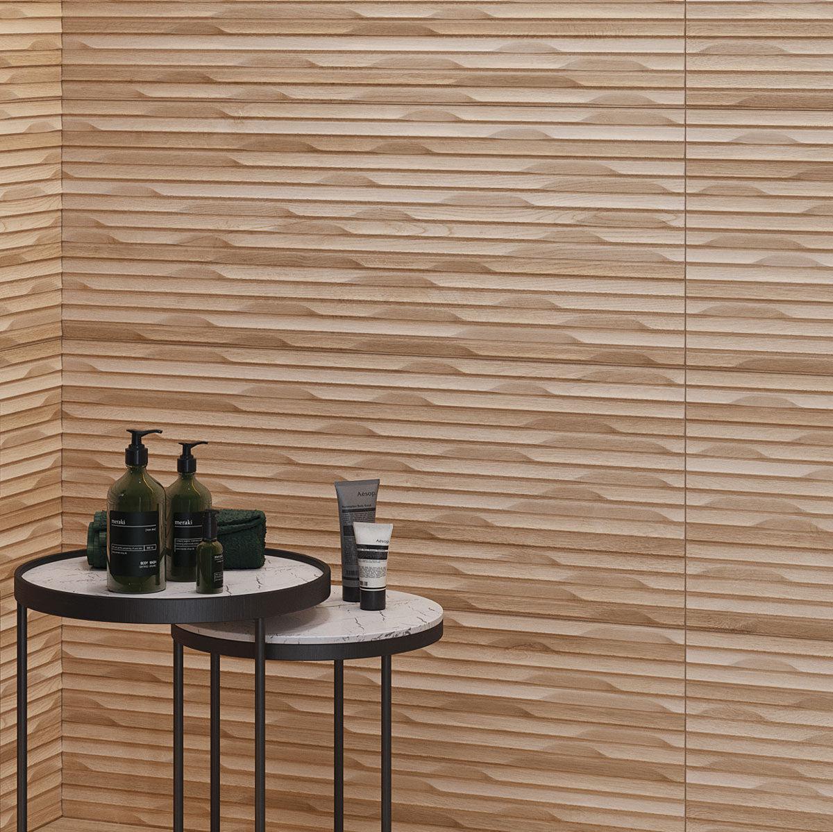 Japandi Oak Textured 16x48 Ceramic Tile