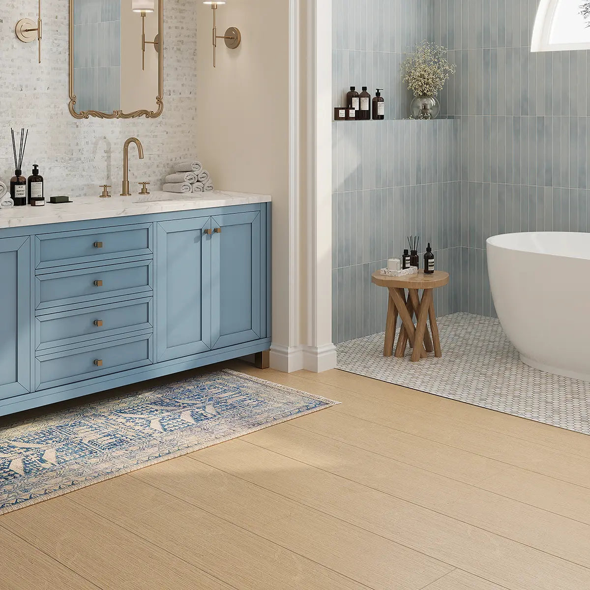 Calacatta Gold Small Marble Round Penny Tile | Tile Club