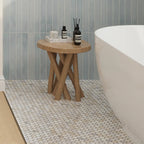 Calacatta Gold Small Marble Round Penny Tile | Tile Club