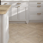 Japandi Natural Geometric Parquet Wood-Look Tile Flooring | Tile Club