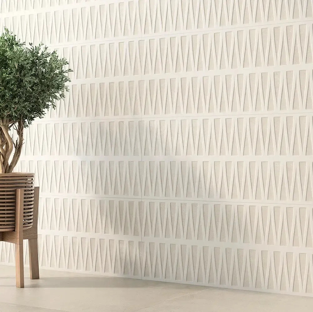 Tera Blanco Geometric Accent Wall Tile