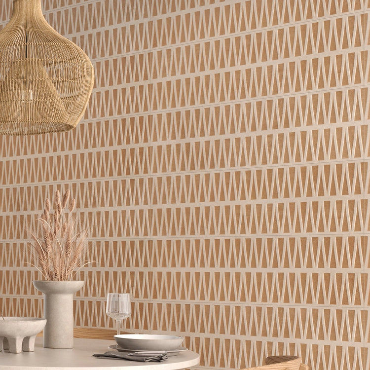 Tera Cotta Geometric Zigzag Wall Tile for 70s Style