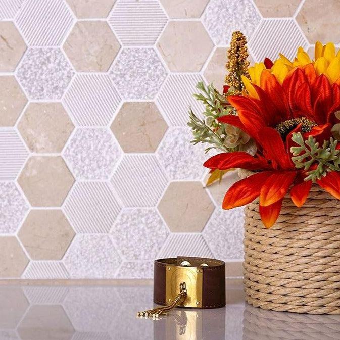 Honeycomb White Tile| Tile Club| Honeycomb Tile Pattern 