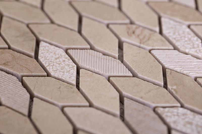 textured marble leaf mosaic tile