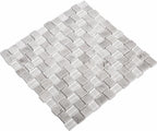 Textured Mini Brick Carrara And Glass Mosaic Tile | Tile Club