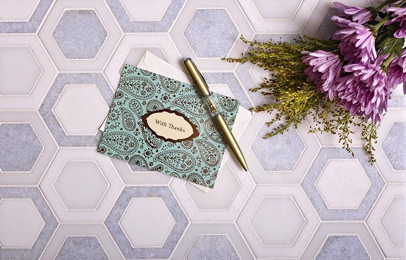 double hexagon marble  tile