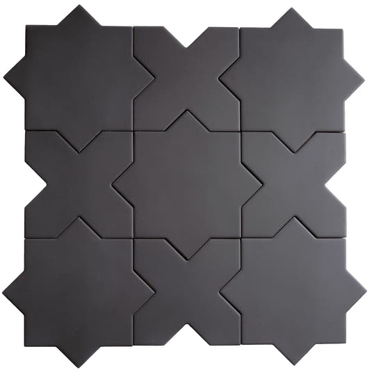 Carmel Matte Black Porcelain Star Tile | Tile Club