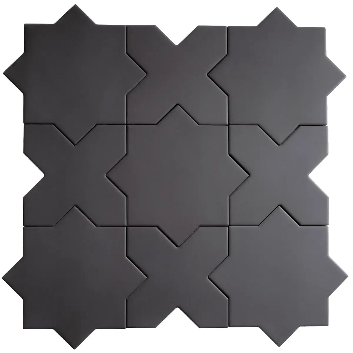 Carmel Matte Black Porcelain Star Tile | Tile Club