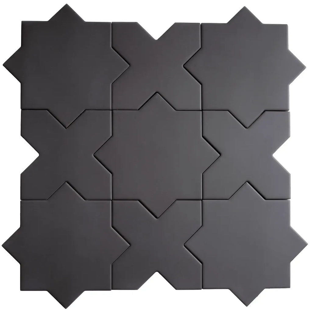 Carmel Matte Black Porcelain Star Tile | Tile Club