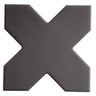 Carmel Matte Black Porcelain Cross Tile