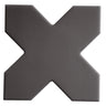 Carmel Matte Black Porcelain Cross Tile Sample Piece