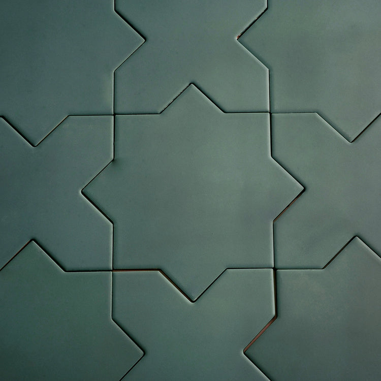 Carmel Sage Green Porcelain Star Tile | Tile Club