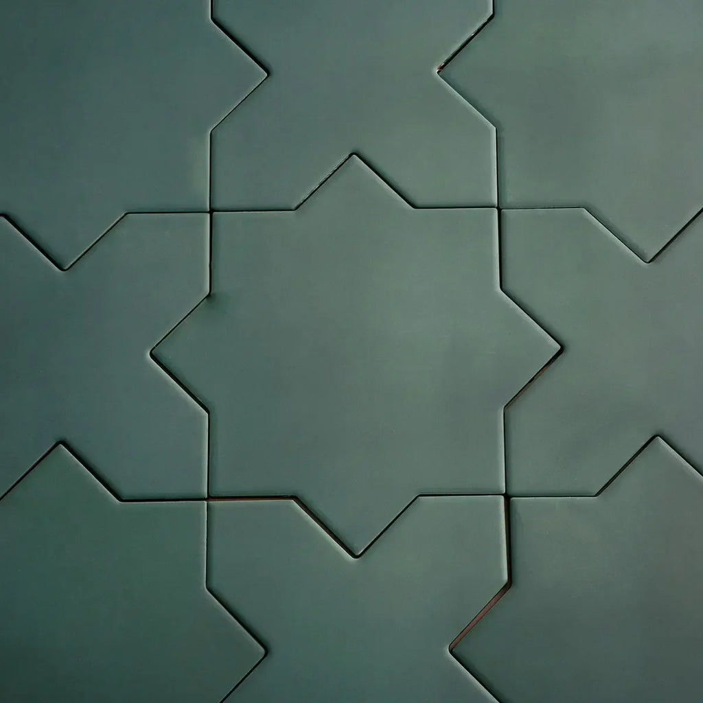 Carmel Sage Green Porcelain Star Tile | Tile Club
