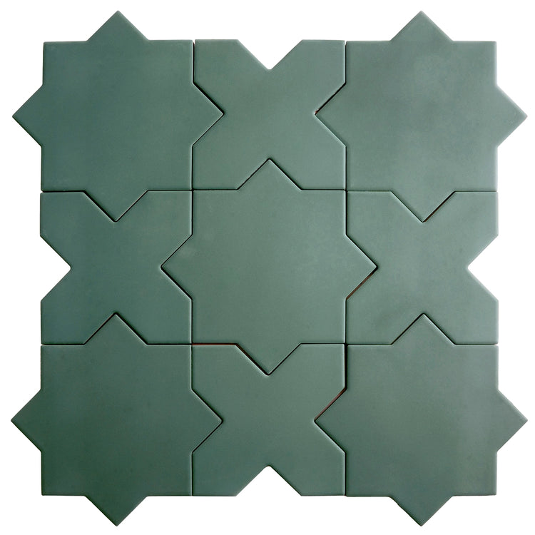 Carmel Sage Green Porcelain Star Tile