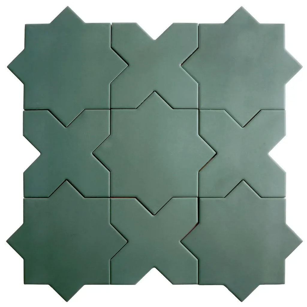 Carmel Sage Green Porcelain Star Tile