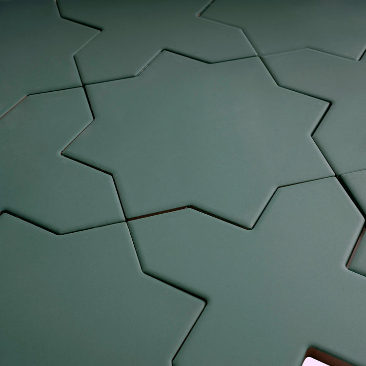 Carmel Sage Green Porcelain Star Tile | Tile Club