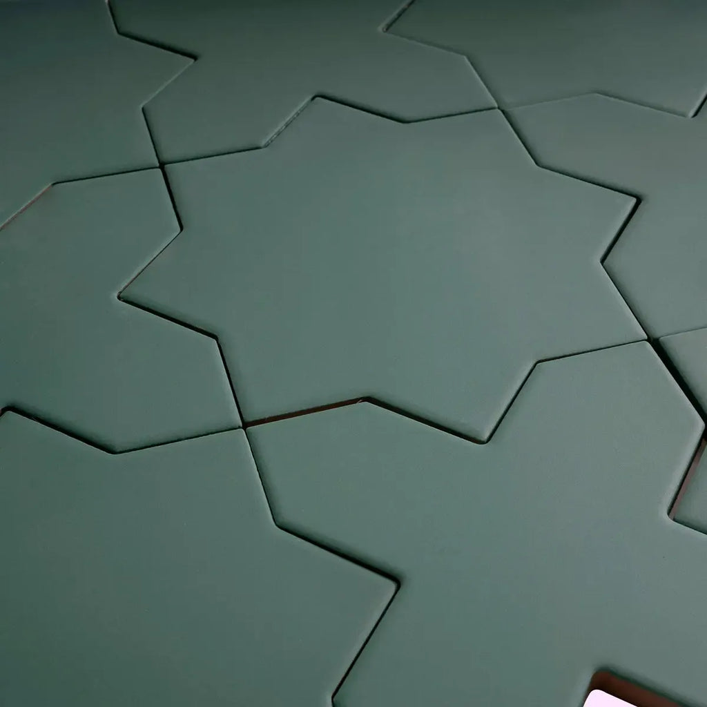 Carmel Sage Green Porcelain Star Tile | Tile Club