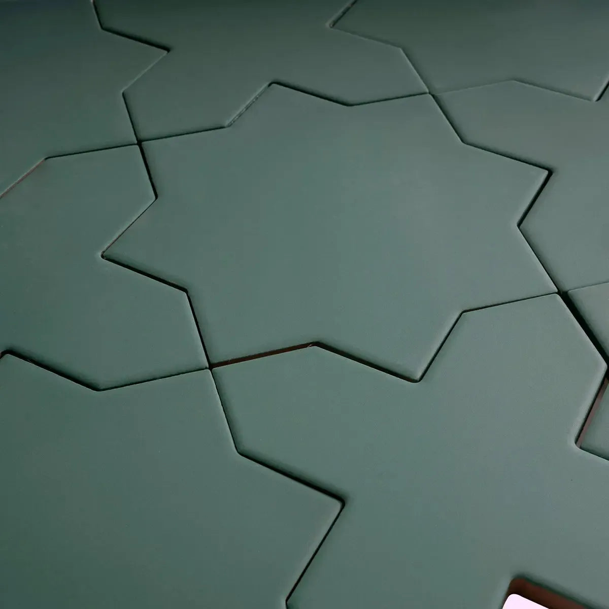 Carmel Sage Green Porcelain Star Tile | Tile Club