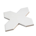 Carmel Matte White Porcelain Cross Tile