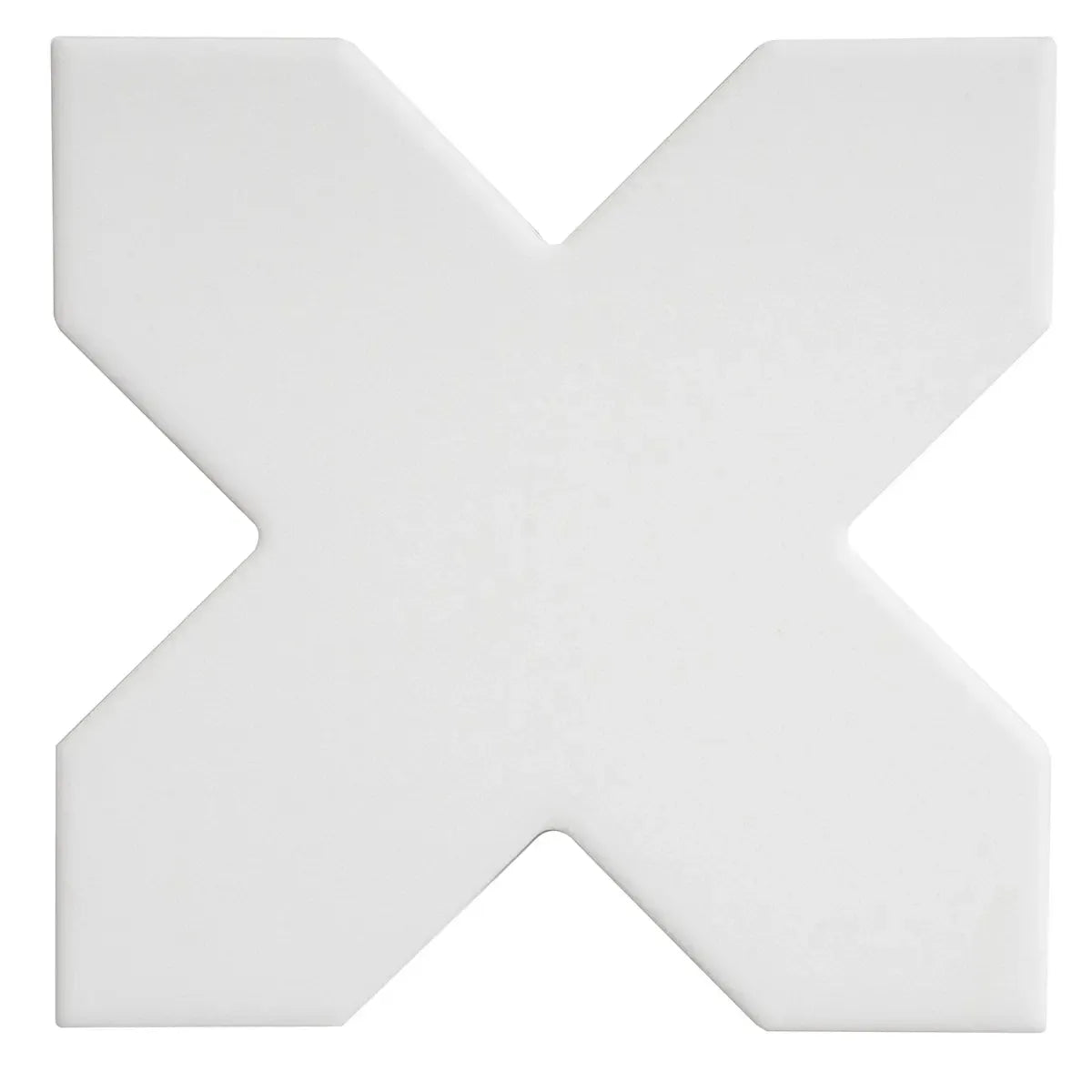 Carmel Matte White Porcelain Cross Tile
