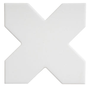 Carmel Matte White Porcelain Cross Tile