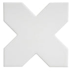 Carmel Matte White Porcelain Cross Tile